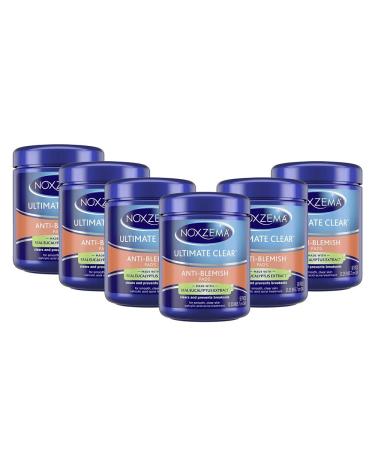 Noxzema Ultimate Clear Face Pads Clears & Prevents Acne Anti-Blemish Made with Over 60% Alcohol 90 Count Pack of 6