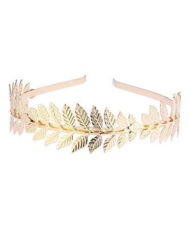 Luoem Tiara for Bride Crown Hair Band Headband Goddess (Gold)