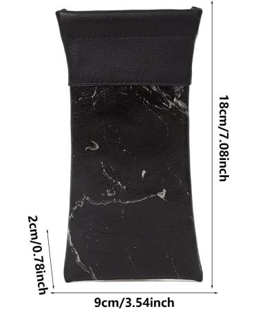 Facynde Sunglasses Pocket Case - Water-Repellent PU Leather with Marble Design | Soft Bag for Men & Women - Stylish Black Glasses Case - Buy Online on SooperMarket.com