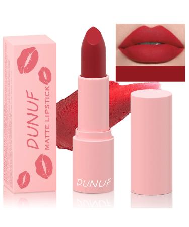 Red Matte Lipstick Lip Gloss Waterproof Long-Lasting Lipstick Smudge-Proof Transfer-Proof Matte Red Lipstick High Impact Lip Color & Moisturizing Creamy Formula Non-Stick Cup Lip Makeup (10#)