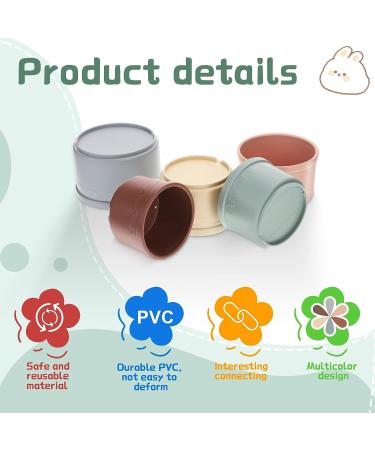 Stacking Cups for Rabbits-BPA-Free Safe Plastic Stacking Toys Rabbit Toys Bunny Toys for Hiding Food and Playtime Fun(8 Pack) - Buy Online on SooperMarket.com