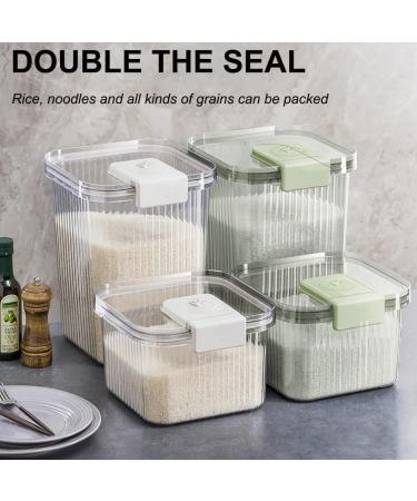 Sions Fully Transparent Rice Dispenser Grain Rice Storage Jar with Sealing Lid Large-Capacity Kitchen Airtight Storage Box Wide-Mouth Sealed Jar with Time Scale Green 17 * 24.2cm Green 17*24.2cm - Buy Online on SooperMarket.com