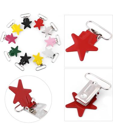 Pilipane Metal Pacifier Clips - 10 Durable Pentagram Clips for Children's Trousers & Belts | Mixed Color Fasteners for Tinkering - Buy Online on SooperMarket.com