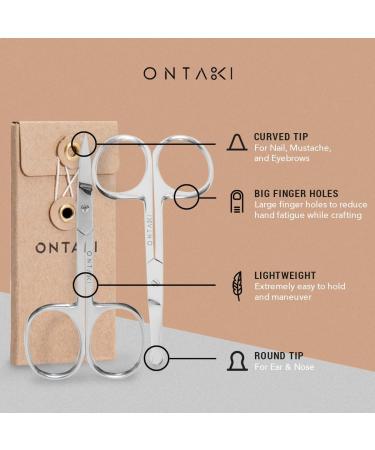 ONTAKI 3 Scissors Pack: German Beard & Mustache, Nose Hair Scissors Set - Buy Online on SooperMarket.com