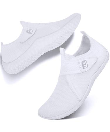 Spesoul Womens Mens Water Sports Shoes Outdoor Quick Dry Barefoot Athletic Aqua Shoe for Beach Swim Pool Surf Diving Yoga 13.5 Women/11.5 Men All White