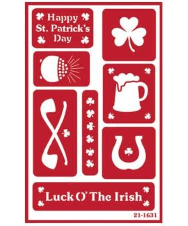 Armour Etch Over N Over Reusable Glass Etching Stencils - Irish Theme with Shamrock, Clover, Celtic Knot, Harp Designs - Buy Online on SooperMarket.com