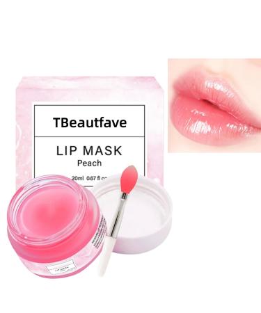 Lip Sleeping Mask Lip Balm Overnight Lip Mask Peach Lip Salve Skincare Lip Oils Lip Moisturiser for Dry Chapped Peeling Cracked Lips Fades Lip Lines Lip Balms for Moisture Lip Care