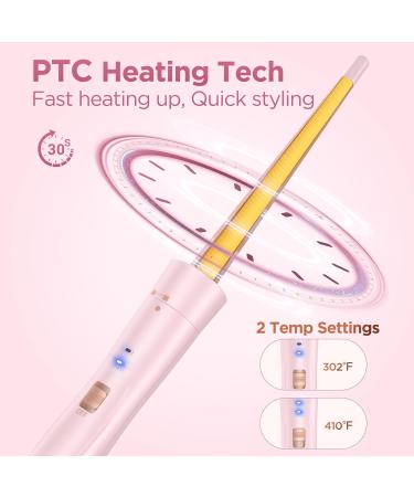 5-in-1 Wand Curling Iron Set - Ceramic Curling Wands & Hair Straightener - Fast Heat with Glove & Clip - Light Pink - International Shipping Available - Buy Online on SooperMarket.com