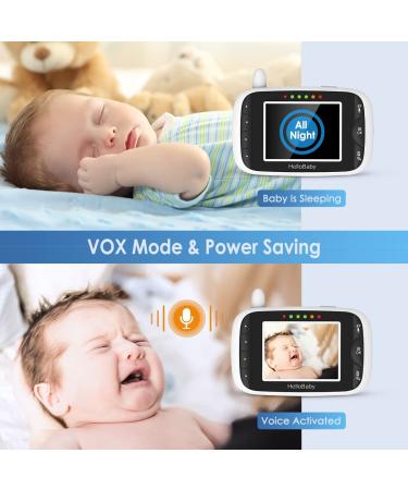 Hello Baby Monitor with Camera and Audio, LCD Display Video Baby Monitor - No WiFi, Infrared Night Vision, Temperature Screen, Lullaby, Two-Way Audio and VOX Mode (HB66) - Buy Online on SooperMarket.com