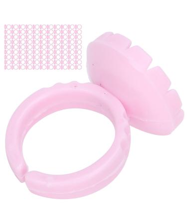 Eyelash Extension Glue Ring Cup 1.5cm / 0.6in Stable Wearing Easy To Wear Eyelash Glue Ring Cup Strong Flexibility for Professional Use(Pink 100 pcs a pack)