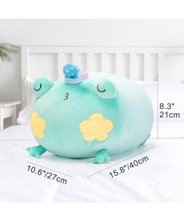 Mewaii Soft Frog Plush Pillow 16'' - Fluffy Stuffed Animal Toy for Adults and Kids (Green) | 40cm Squishy Pillow - Buy Online on SooperMarket.com
