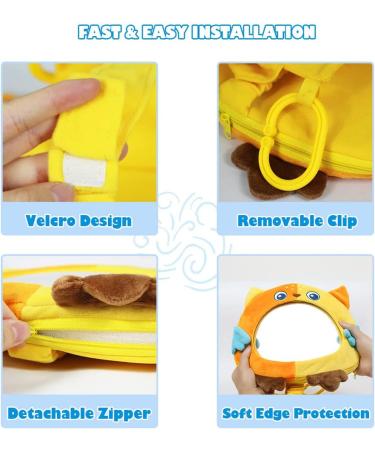 AIPINQI Baby Car Mirror - Shatterproof Safety Rear Facing Mirror for Infant and Newborn | Easy View Cartoon Design for Car Seat | Owl Design - Buy Online on SooperMarket.com