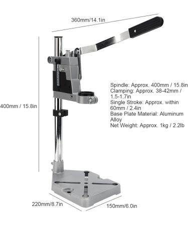 Electric Drill Stand Grinder Bracket Clamp - Multifunctional Woodworking Tool with Adjustable Hexagonal Screw Durable Aluminum Alloy for Grinding Drilling - Buy Online on SooperMarket.com