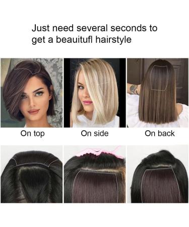 1PC Short Clip In Hair Extensions Clip in Hair Piece 2 Clips Clip in Remy Human Hair Extensions Straight Invisible Hairpin for Thinning Hair Adding Hair Volume(6inch- Dark Brown) - Buy Online on SooperMarket.com