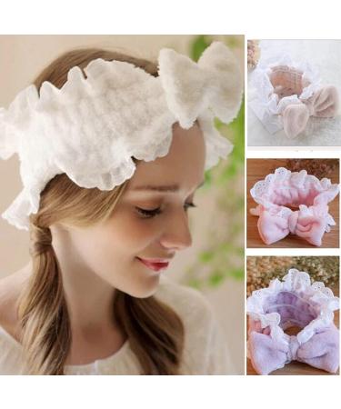 JSGHGDF Headband Plush Bows Solid Color Headband Ruffle Lace Soft Makeup Hairband -slip Elastic Headbands for Girls Women Orange - Buy Online on SooperMarket.com