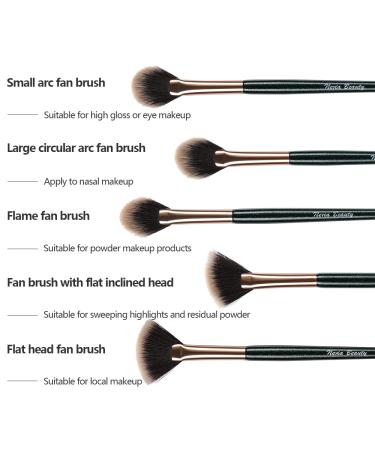 Fan Brushes Set for Highlighting and Blending - 5pcs - Buy Online on SooperMarket.com