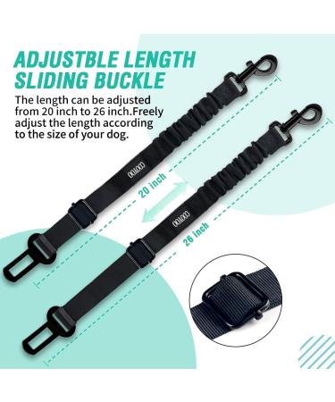 COOYOO Retractable Dog Seat Belt Set - Adjustable, Heavy Duty & Durable Safety Harness for Dogs - Buy Online on SooperMarket.com