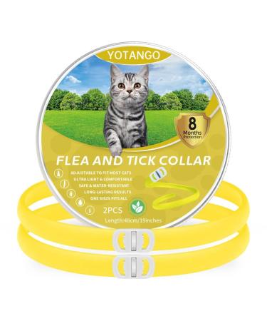 YOTANGO Cat Collar Repellent 2 Pack Cat Collar-Built-in Pant-Based Formula Strong Repellency Slow Release Pleasant Aroma Waterproof (Yellow) Yellow-2pcs