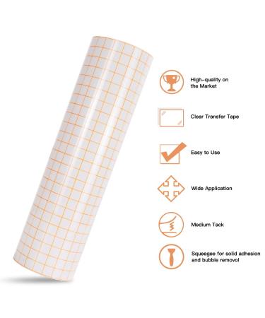 Vinyl Transfer Tape - 12 x 70 FT with Orange Alignment Grid - Medium Tack for Silhouette Cameo, Cricut - Ideal for Decals, Signs, Windows, Stickers - Buy Online on SooperMarket.com