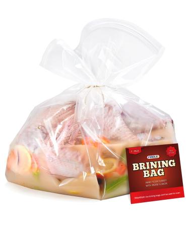 FIRDLE Brining Bags for Turkey 26" 22" 4 Pack Holds up 35lb No BPA Material Thickened Brine Bags with 2 Cotton Strings for Marinating