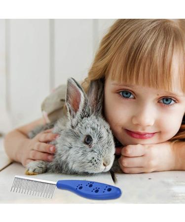 2PCS Pet Hair Buster Comb for Dogs, Cats, Rabbits, Hamsters - Stainless Steel Detangling Brush with Long and Short Teeth - Red and Blue - Buy Online on SooperMarket.com