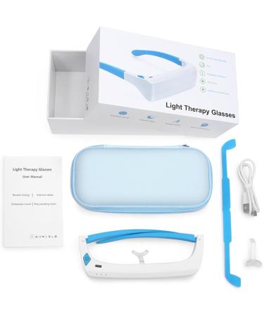 Light Therapy Glasses Wearable UV-Free Blue White LED Light Therapy Happy Lamp Goggles Natural Relief for Good Sleep Boost Energy and Jet Lag - Buy Online on SooperMarket.com