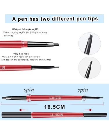 JASSINS 2pc Double-Headed Eyebrow Pencil Kit - Waterproof & Long-Lasting Dark Brown Brow Pen with Brush - Buy Online on SooperMarket.com