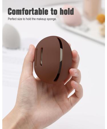 FERYES Makeup Sponge Holder - Silicone Beauty Blender Case for Travel - Brown | Durable & Stylish Makeup Organizer - Buy Online on SooperMarket.com
