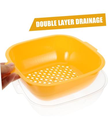 Alipis 1 Set Fruit Drain Basket Storage Shelf Plastic Laundry Baskets Kitchen Accessory Household Container 32X27CM Orange - Buy Online on SooperMarket.com