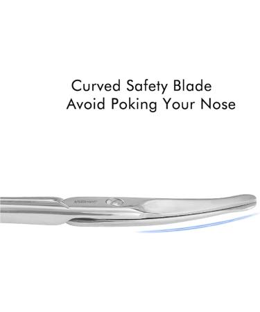 Jarvistar Premium Rounded Bent Nasal Scissors - Stainless Steel Facial & Nail Scissors for Men - 9.5 cm Ear & Hair Scissors - Bartscher Quality - Buy Online on SooperMarket.com