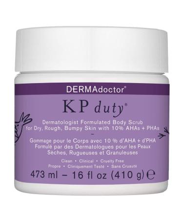 DERMAdoctor KP Duty Dermatologist Formulated Body Scrub Exfoliant for Keratosis Pilaris and Dry, Rough, Bumpy Skin with 10% AHAs + PHAs 16 Fl Oz (Pack of 1)