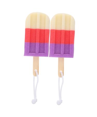 Baluue 2Pcs Ice Cream Shaped Bath Ball Body Sponge for Bathing Body Sponges for Shower Exfoliating 1 Count (Pack of 1) As Shown