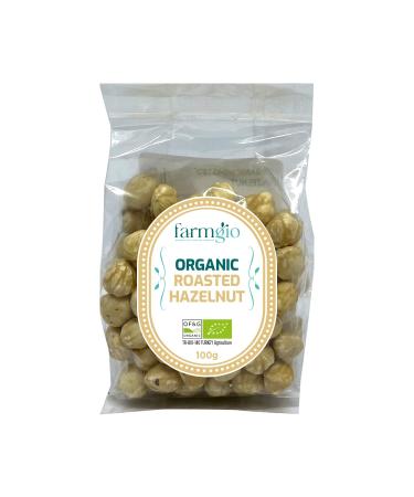 Farmgio Organic Roasted Whole Hazelnut Kernels 5 x (100 g) | Vegetarians & Vegans | Certified Organic Agriculture | ZERO Preservatives or Additives!| Salt-free