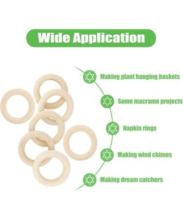 20PCS Natural Wood Rings for Crafts - Macrame DIY Wooden Rings 55mm/2.2inch - Buy Online on SooperMarket.com