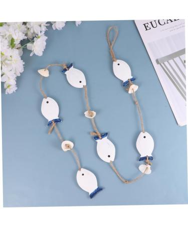 ABOOFAN 1 Pc Decor House Ornaments Wedding Ornament Fish Hanging Ornament Pendant Shell Wall Hanging Blue and White 102X4.2CM - Buy Online on SooperMarket.com