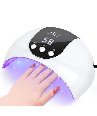 UV Nail Lamp Nail Dryer 54W UV Lamps for Gel Nails Nail UV Lamp Led Nail Lamp with 3 Timer Auto Sensor LCD Screen USB Plug Gel Nail Curing Lamp Led Gel Nail Lamp Nail Dryer White