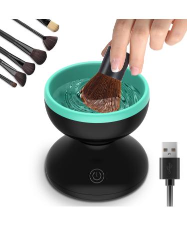 Electric Makeup Brush Cleaner, Make up Brush Clean Machine, Brush Cleaning Mat, Valentines Day Gifts for Her, Mothers Day Gifts from Daughter Son, Christmas Gifts Stocking Stuffers for Women Mom Wife Green
