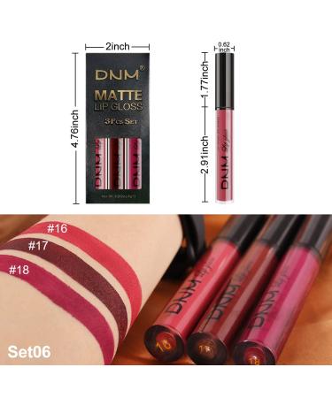BERVEAL 3Pcs Red Matte Liquid Lipstick Set for Black Women - Long Lasting & Waterproof Lip Stain in Dark Red, Purple, Rose Pink - Matte Lipstick Gloss Packs - A-Set06 - Buy Online on SooperMarket.com