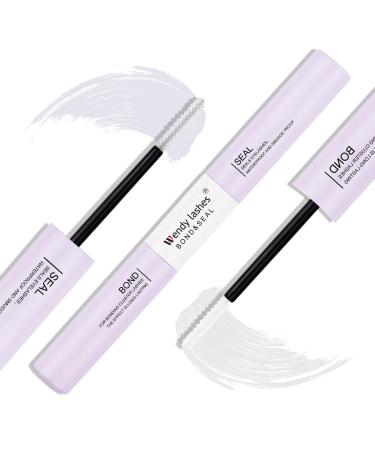 Lash Bond and Seal Waterproof 2 in 1 Cluster Eyelash Glue Strong Hold All Day Wear DIY Lash Extensions Glue Suitable for Sensitive Eyes-Clear