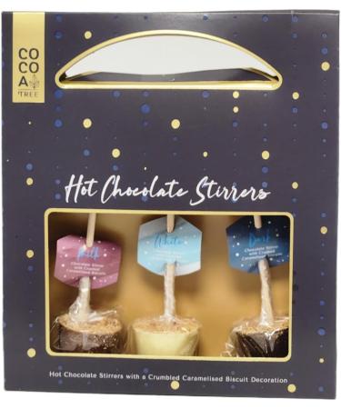 Hot Chocolate Stirrers Milk Chocolate Stirrer White Dark Chocolate With Caramelised Biscuit Crumb Xmas Gift Pack - Buy Online on SooperMarket.com