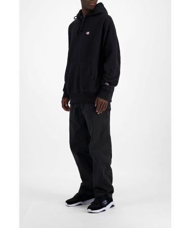 Champion Men's Reverse Weave Pullover Hoodie - C Logo Black | Best Hoodie for Men - Buy Online on SooperMarket.com