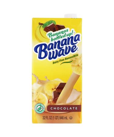 Banana Wave Banana Milk | Chocolate Flavor | Vegan & Gluten-Free | Dairy-Free & Low Calorie | Plant-Based with Vitamins, Fiber, and Potassium | Non-GMO - 32 Fl Oz - Buy Online on SooperMarket.com