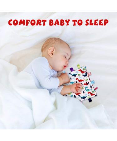 NUOBESTY Baby Security Tag Blanket - Dinosaur Pattern Taggy Blanket for Newborns - Buy Online on SooperMarket.com