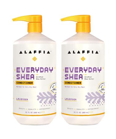 Alaffia EveryDay Shea Conditioner, Moisturizes, Restores and Protects, Made with Fair Trade Shea Butter, Cruelty Free, No Parabens, Vegan, Lavender, 2 Pack, 32 Fl Oz Ea Lavender 32 Fl Oz (Pack of 2)