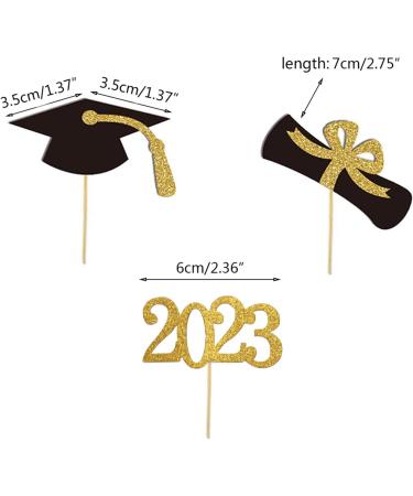 48pcs 2023 Graduation Cupcake Toppers Baking Decoration Exquisite Grad Cap Set Appetizer Picks For Graduation Party Graduation Toppers 2023 - Buy Online on SooperMarket.com