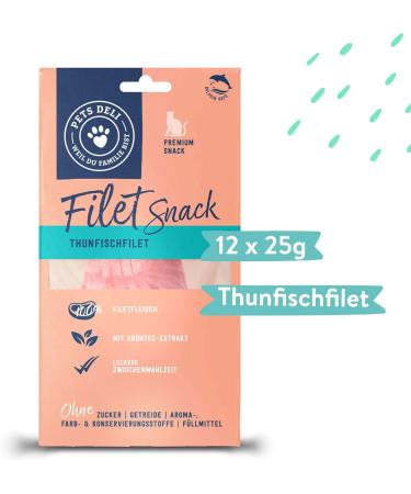Pets Deli Tuna Fillet Snack for Cats | 12 Pack (25g Each) | Gluten-Free & No Added Sugar - Buy Online on SooperMarket.com