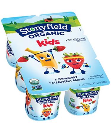 Stonyfield Organic Kids Strawberry & Strawberry Banana Yogurt Cups Variety Pack - 6 Ct, 4 oz Each - Buy Online on SooperMarket.com