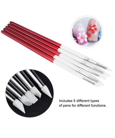 Buy Dekaim Nail Art Pens Set - 5pcs Red & White Silicone Dotting Tools for Perfect Manicure | International Shipping - Buy Online on SooperMarket.com