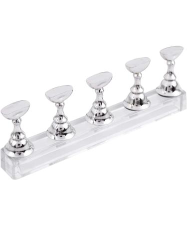 Peowuieu New Magnetic Acrylic Manicure Tools Nail Practice Hand Nail Exercises Pedestal Nail Supplies Nail Tips Display Stand Silver - Buy Online on SooperMarket.com