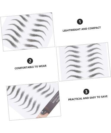 Gogogmee 3 Sheets Waterproof Eyebrow Stickers Lazy Eyebrow Transfer Stickers Water Proof 3 Stickers 21x15cm Black 2 - Buy Online on SooperMarket.com